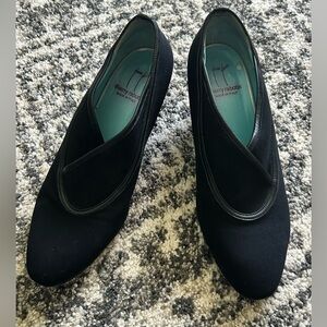 Thierry Robotin Oxford Fabric Stretch Italian Leather Slip On Pumps | EU 40 US 9